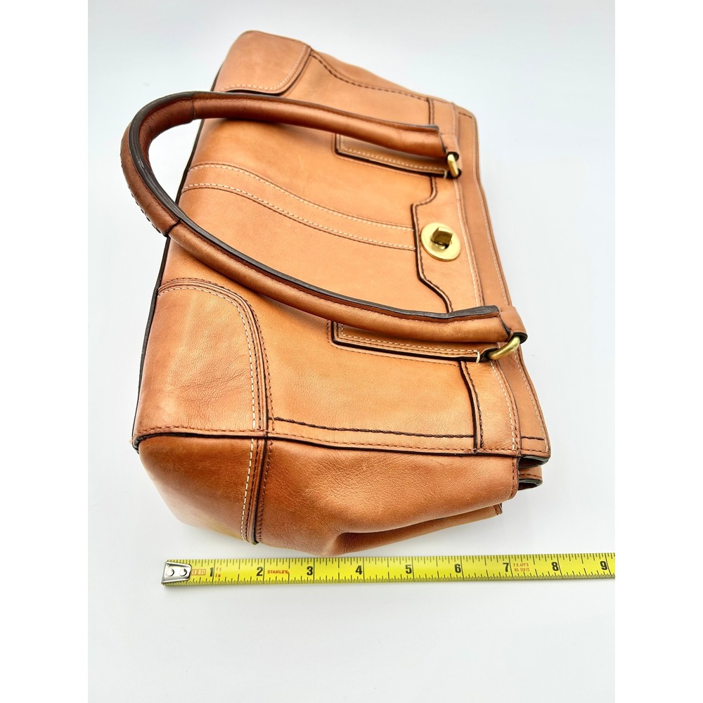 Vintage Coach Medium Hampton Leather Turnlock Carryall Satchel Acorn Brown 11047 - Picture 12 of 12